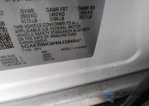 2022 Buick Enclave Fwd Essence from USA, damaged, VIN 5GAERBKW4NJ184547